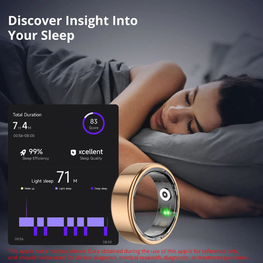 2024 Aysel R02 Smart Ring with Charging Case for Men Women, Battery Life, 39 Days, Health Monitor, 5ATM Waterproof