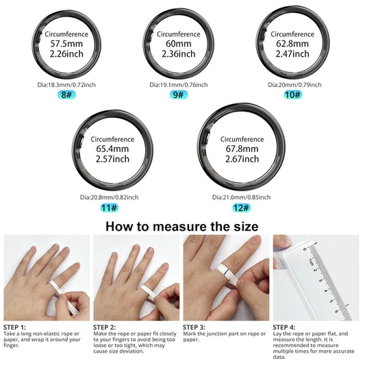 2024 Aysel R02 Smart Ring with Charging Case for Men Women, Battery Life, 39 Days, Health Monitor, 5ATM Waterproof